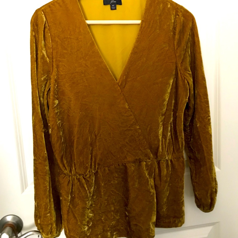 Velour faux wrap top